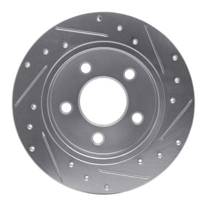 Ford Mustang Brake Rotor (1) - Rear Left - R1 Concepts - Drilled & Slotted - Silver - `94-`04